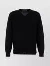 Random Identities Wool Blend Sweater With V-neckline And Belt Detail