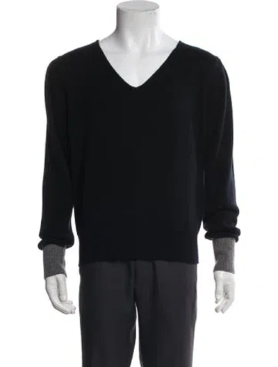 Pre-owned Random Identities Wool V-neck Pullover In Black