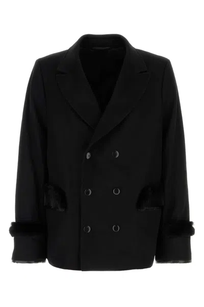 Random Identities Wool-blend Jacket For Men In Black