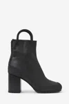 Random Identities Leather Handle Booties With Vibram Sole 8cm In Black