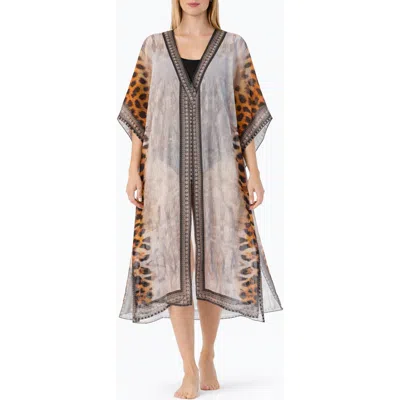 Ranee's Ranees Animal Print Duster In Gray