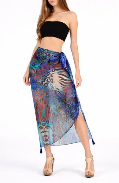 Ranee's Ranees Animal Print Long Sarong In Multi