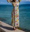 Ranee's Blooms Maxi Dress In Multi Pale Blue, Red, Yellow And Pink In Multi
