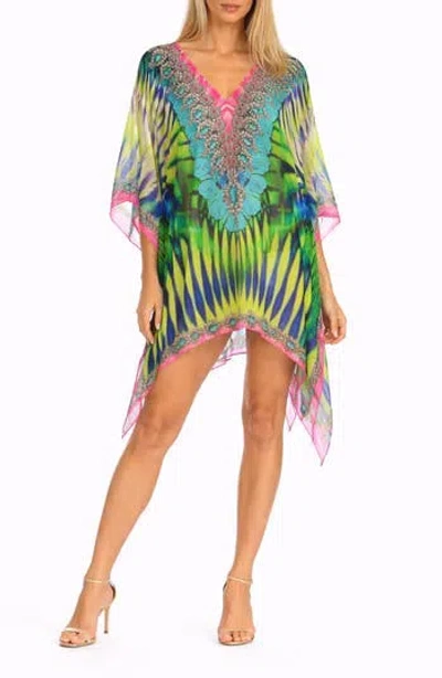 Ranee's Ranees Butterfly Print Poncho In Blue