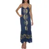 Ranee's Ranees Cotton Maxi Sundress In Green
