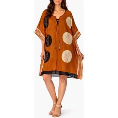 Ranee's Ranees Cotton Poncho Cover-up In Brown