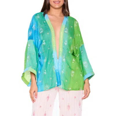 Ranee's Ranees Cotton Short Cover-up In Blue