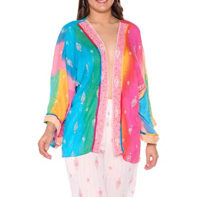 Ranee's Ranees Cotton Short Cover-up In Multi