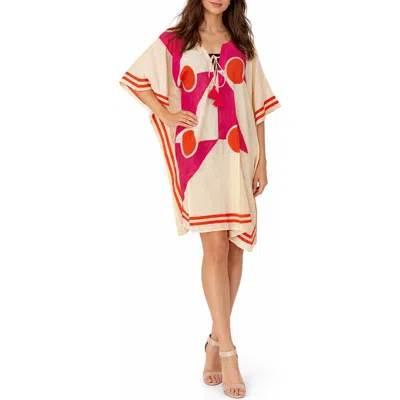 Ranee's Ranees Cotton Short Cover-up In Pink