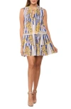 Ranee's Ranees Drop Hem Shift Minidress In Multi