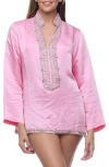 Ranee's Ranees Embellished Long Sleeve Tunic In Baby Pink
