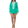 Ranee's Ranees Embellished Long Sleeve Tunic In Green