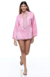 Ranee's Ranees Embellished Long Sleeve Tunic In Pink
