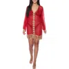 Ranee's Ranees Embellished Long Sleeve Tunic In Red