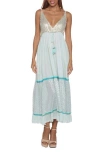 Ranee's Ranees Embellished Maxi Sundress In Green