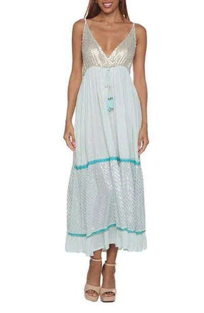 Ranee's Ranees Embellished Maxi Sundress In Green
