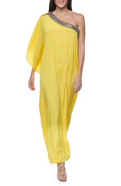 Ranee's Ranees Embellished One-shoulder Dress In Yellow