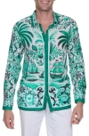 Ranee's Men's Island Escape Resort Shirt In Emerald