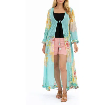 Ranee's Ranees Floral Cotton Cover-up In Blue