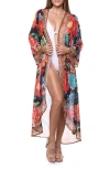 Ranee's Ranees Floral Duster In Black