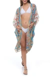 Ranee's Ranees Floral Pocket Cover-up Duster In Blue