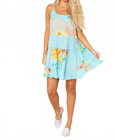 Ranee's Floral Short Dress In Blue
