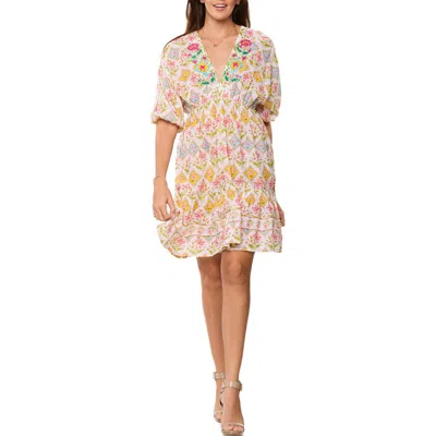 Ranee's Ranees Floral Tile Fit & Flare Dress In Multi