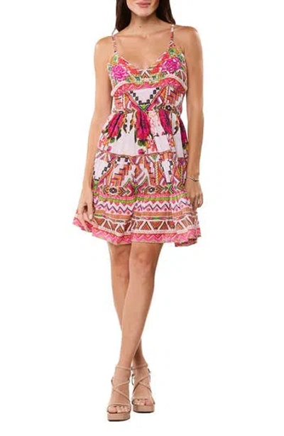 Ranee's Ranees Flutter Waist Dress In Pink