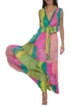 Ranee's Ranees Fringe Trim Metallic Crop Top & Maxi Skirt Set In Pink