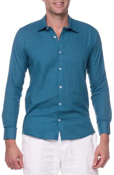 Ranee's Ranees Full Sleeves Resort Shirt In Blue