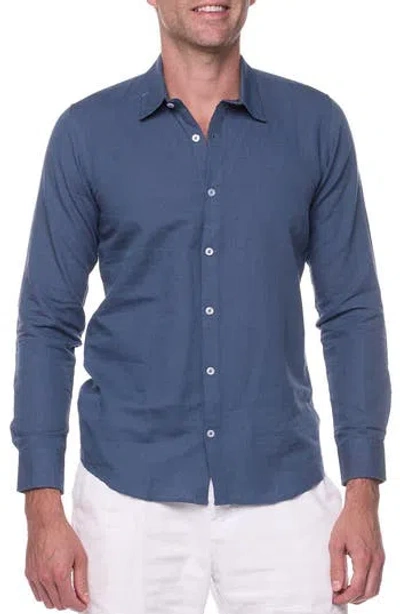 Ranee's Ranees Full Sleeves Resort Shirt In Blue