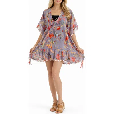 Ranee's Ranees Gray Bird Cover-up In Purple