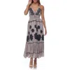 Ranee's Ranees Halter Cotton Maxi Dress In Brown