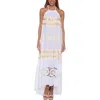 Ranee's Ranees Halter Cotton Maxi Sundress In White