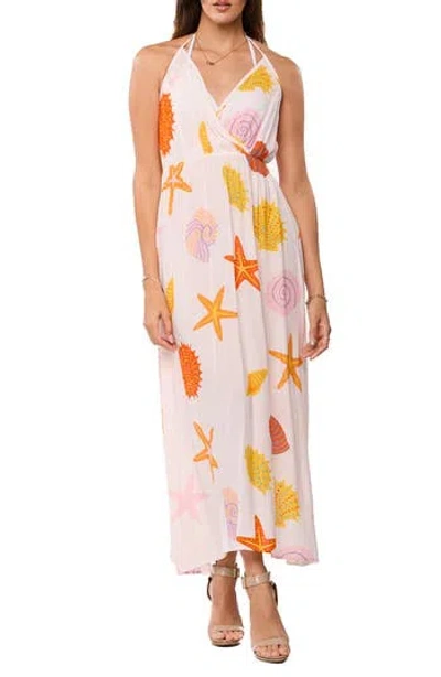 Ranee's Ranees Halter Cover-up Dress In Orange