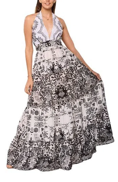 Ranee's Ranees Halter Maxi Dress In Multi