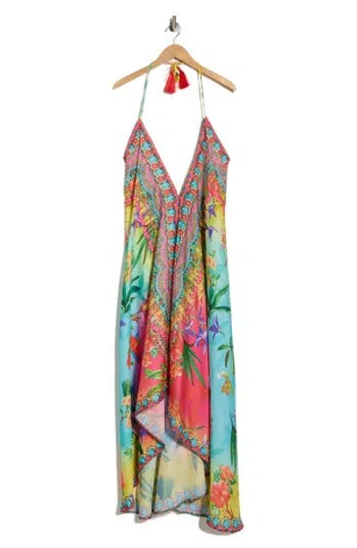 Ranee's Ranees High-low Halter Maxi Dress In Multi