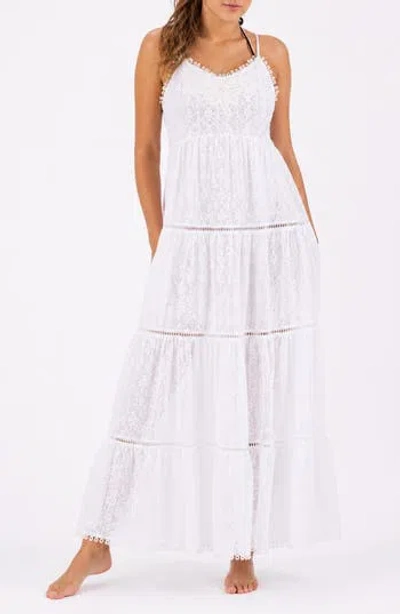 Ranee's Ranees Lace Cover Up Maxi Dress In White