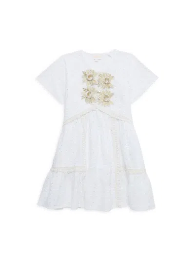 Ranee's Kids' Little Girl's & Girl's Flower Appliqué Lace Dress In White