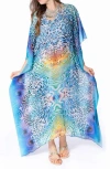Ranee's Ranees Long Caftan In Blue