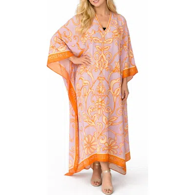 Ranee's Ranees Long Cotton Cover-up In Orange
