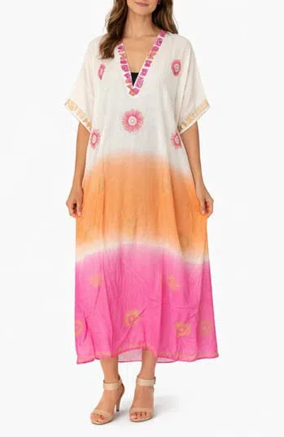 Ranee's Ranees Long Ombré Cotton Cover-up In Neutral