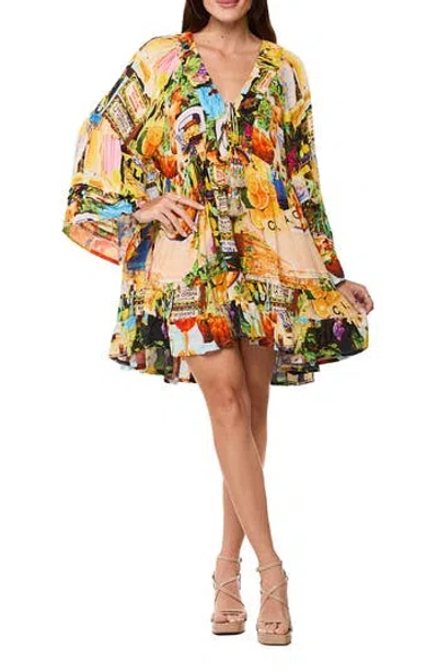 Ranee's Ranees Long Sleeve Minidress In Yellow