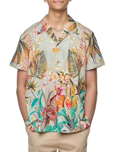 Ranee's Men's Nature's Paradise Camp Shirt In Natural