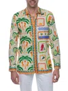Ranee's Men's Pineapple Palms Resort Shirt In Green