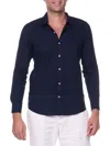 Ranee's Ranees Linen Sport Shirt In Navy Blue