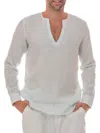 RANEE'S MEN'S SPLIT V NECK LINEN TEE