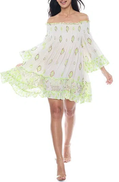 Ranee's Ranees Off The Shoulder Minidress In Green