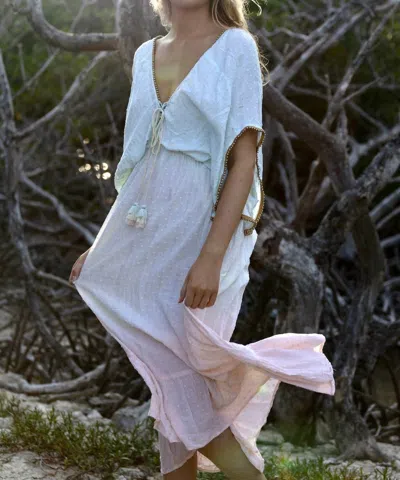 Ranee's Ombre Mermaid Kaftan In White In Multi