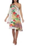 Ranee's Ranees One-shoulder Ruffle Dress In Multi
